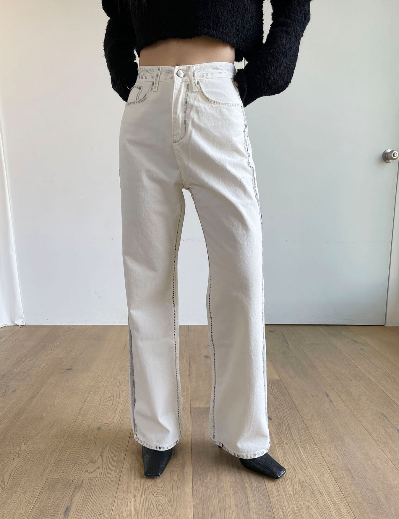white painted jean (1color)