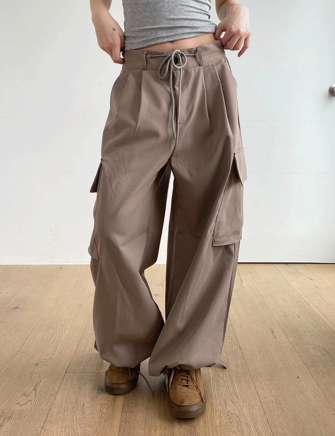 strap cargo pants (3color)