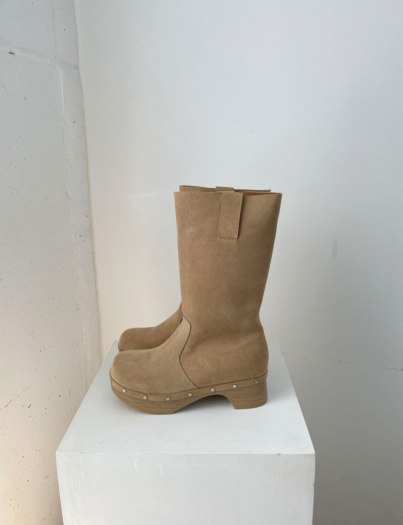 stud suede boots (2color)