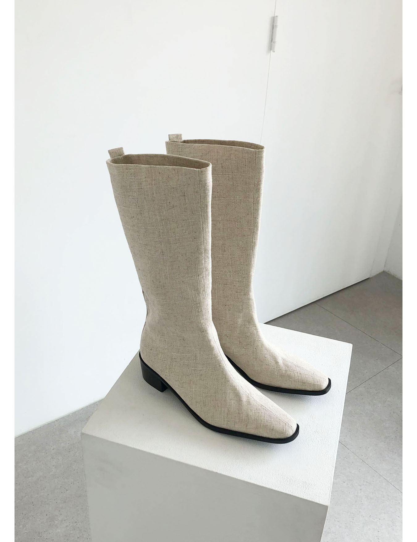 linen slim boots (1color)