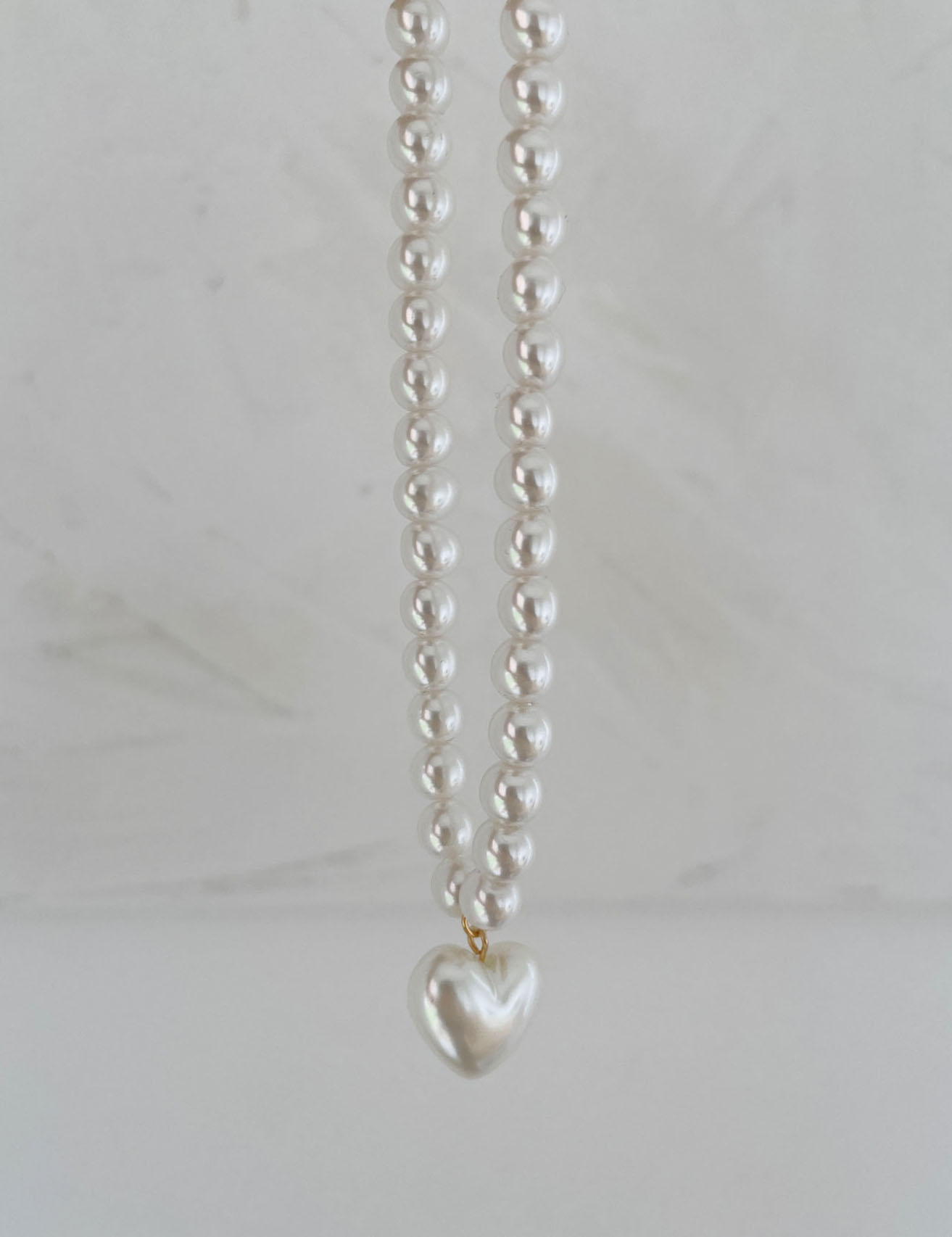 pearl heart necklace