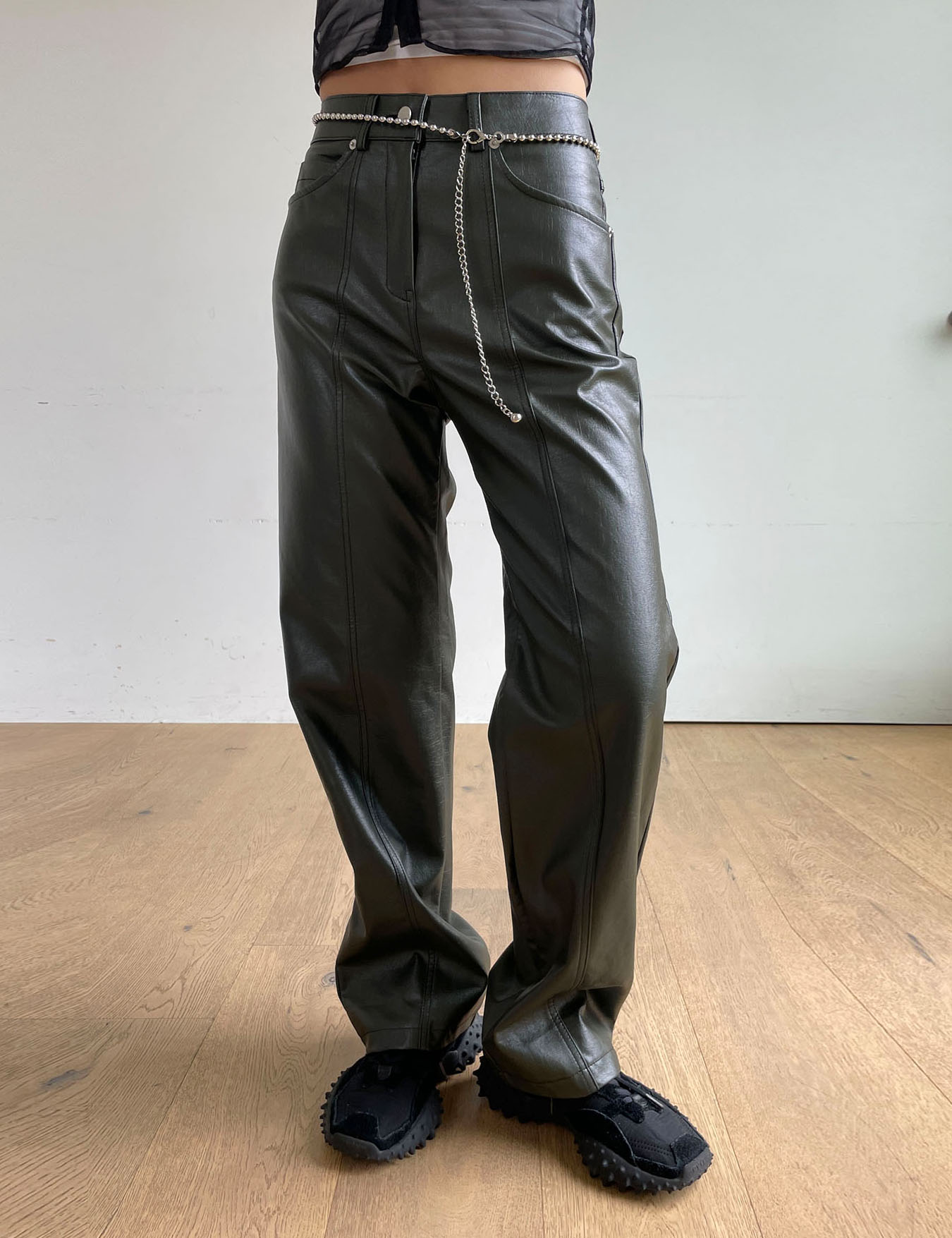 crunky leather pants (2color)