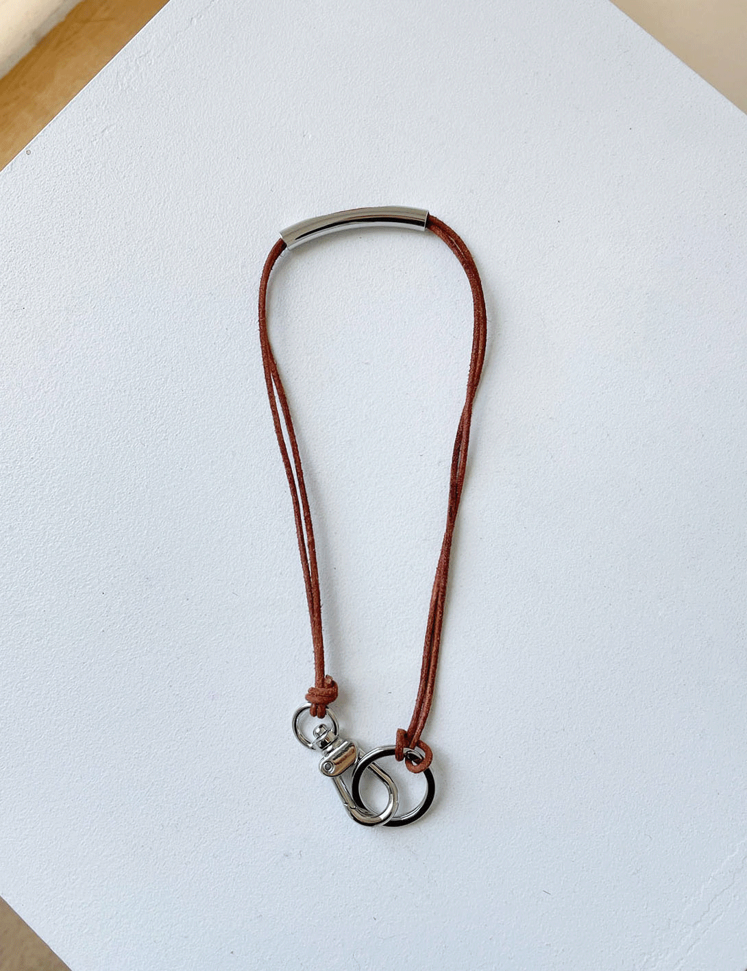 leather clip necklace