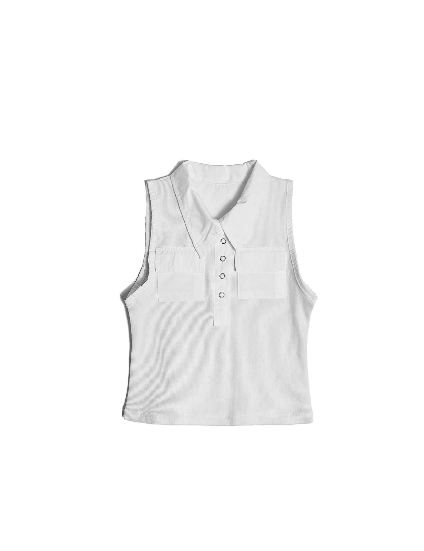 shirt mixed sleeveless (2color)