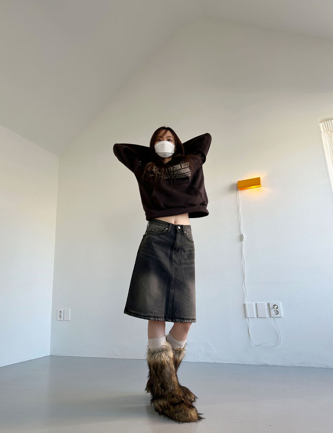 teenage midi skirt (2color)